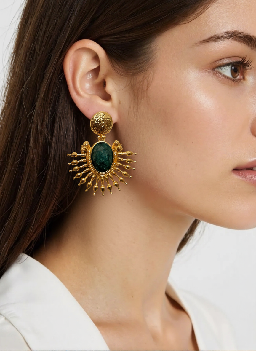 GREEN SOL EARRINGS