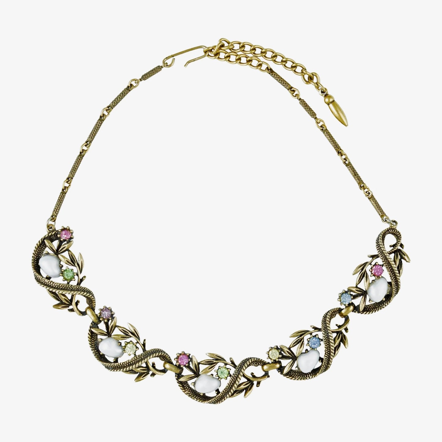 FAUX BAROQUE PEARLS AND MULTICOLOR RHINESTONES