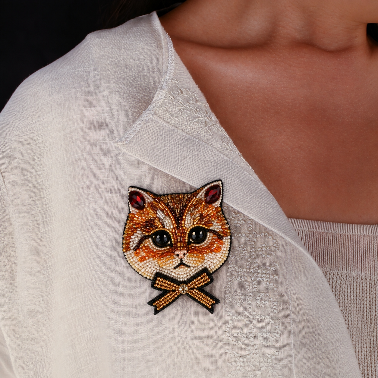 CHESTER HANDMADE CAT BROOCH