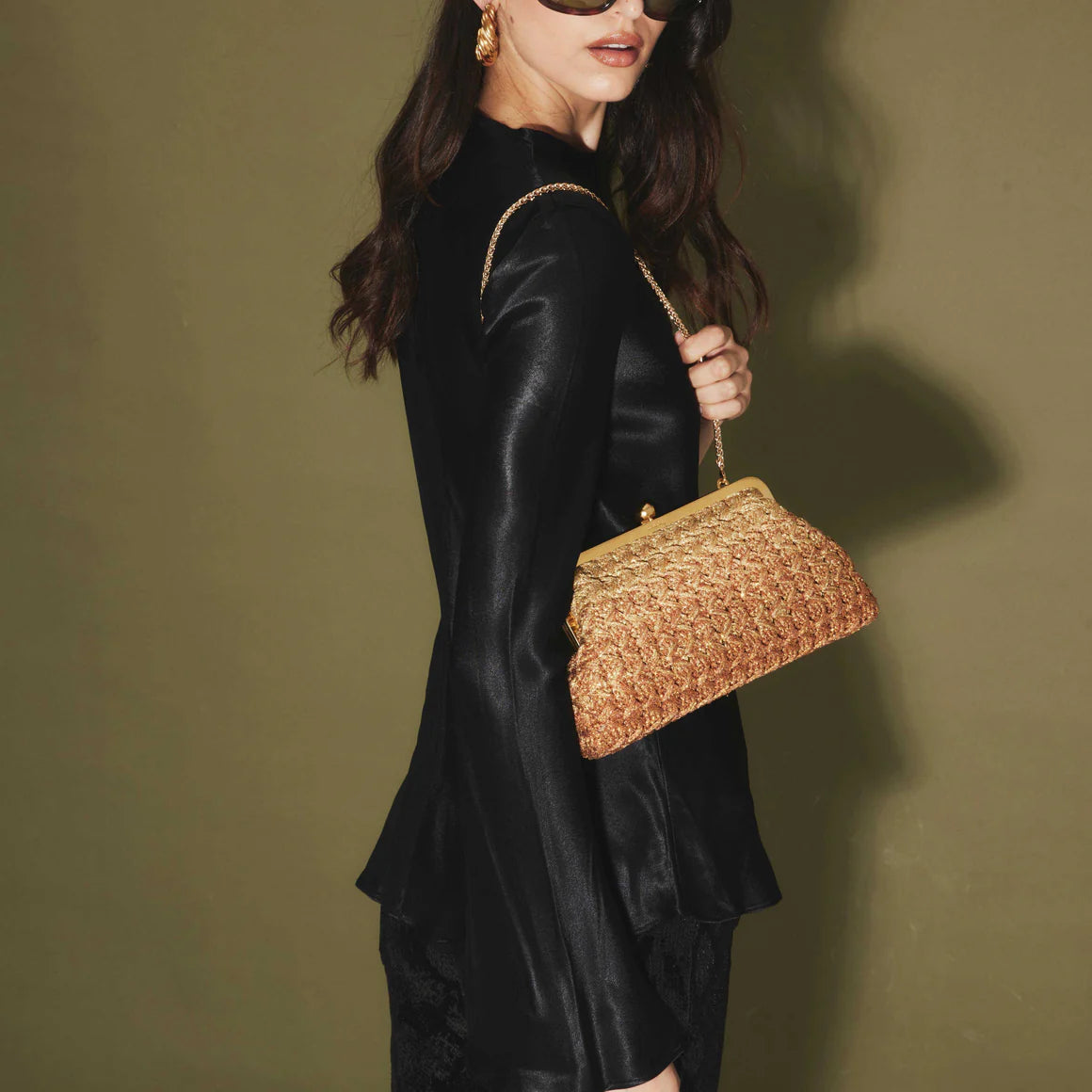 ECLIPSE GOLD CROCHET CLASSIC BAG