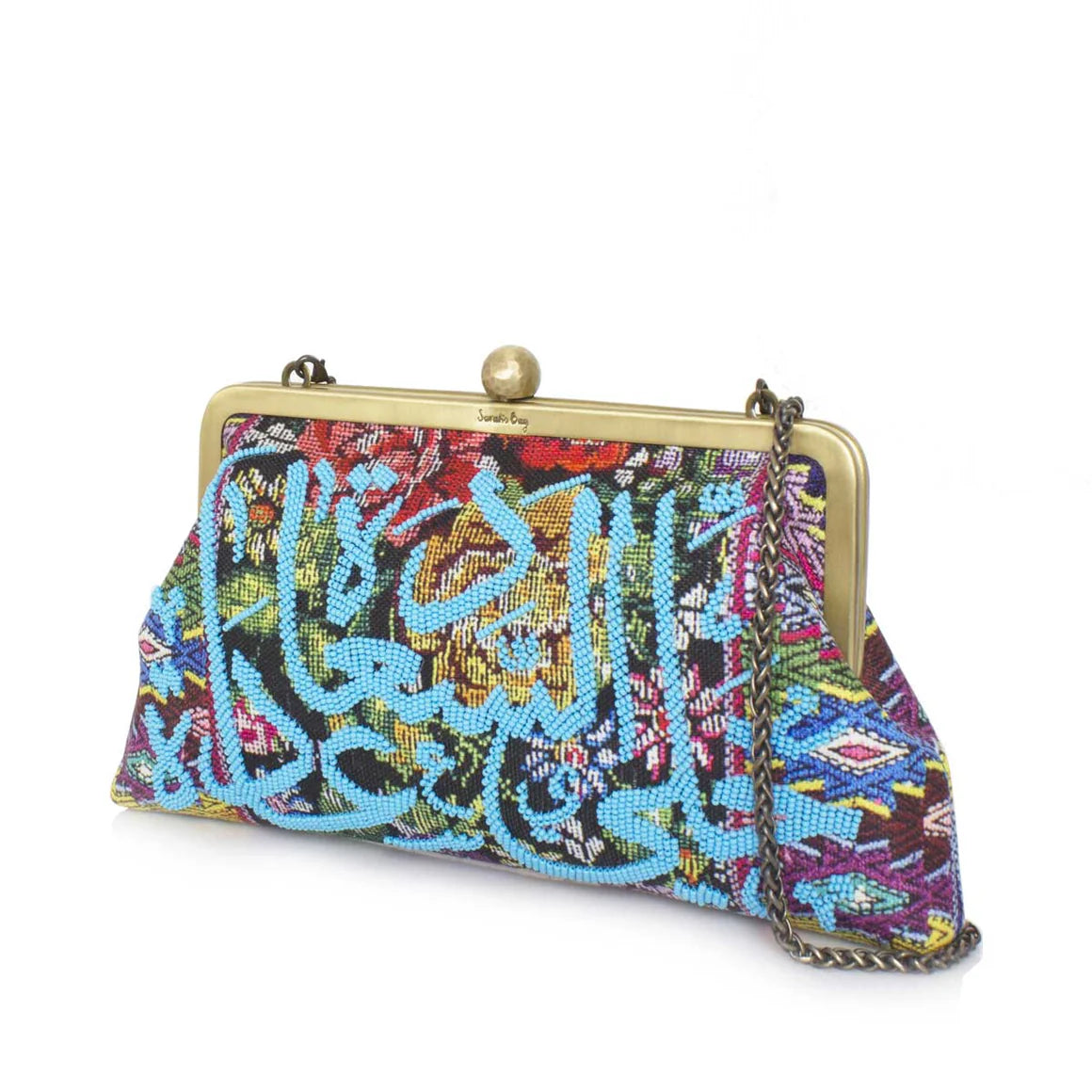 HAPPINESS BLUE ON MEXICAN FLORAL CLASSIC BAG