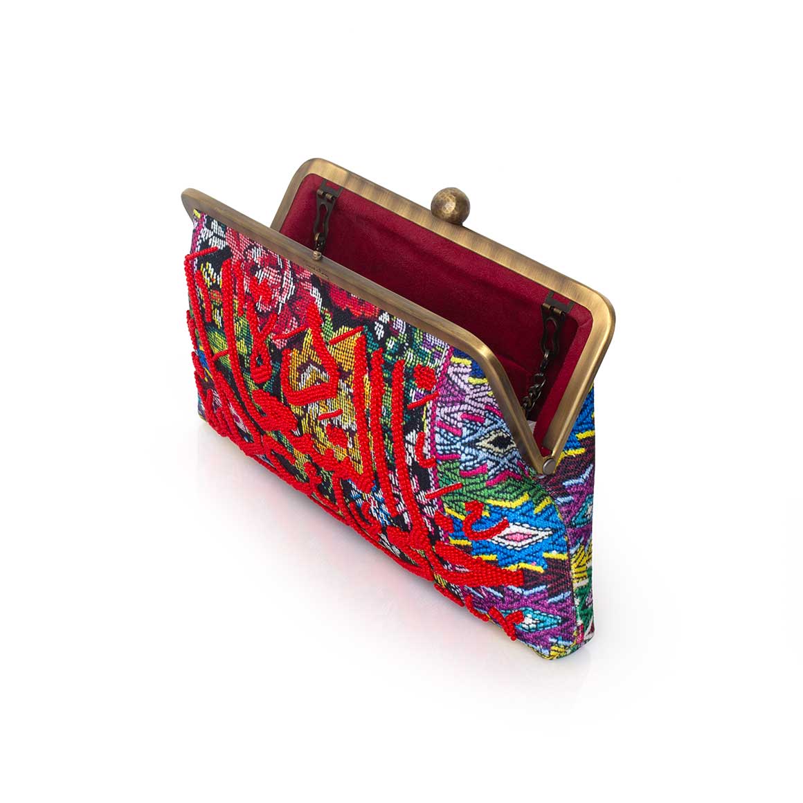 HAPPINESS RED ON MEXICAN FLORAL CLASSIC BAG