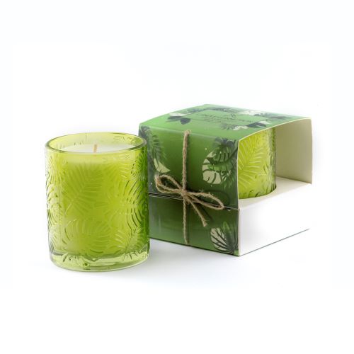 EMERALD GREEN LEAF CANDLE