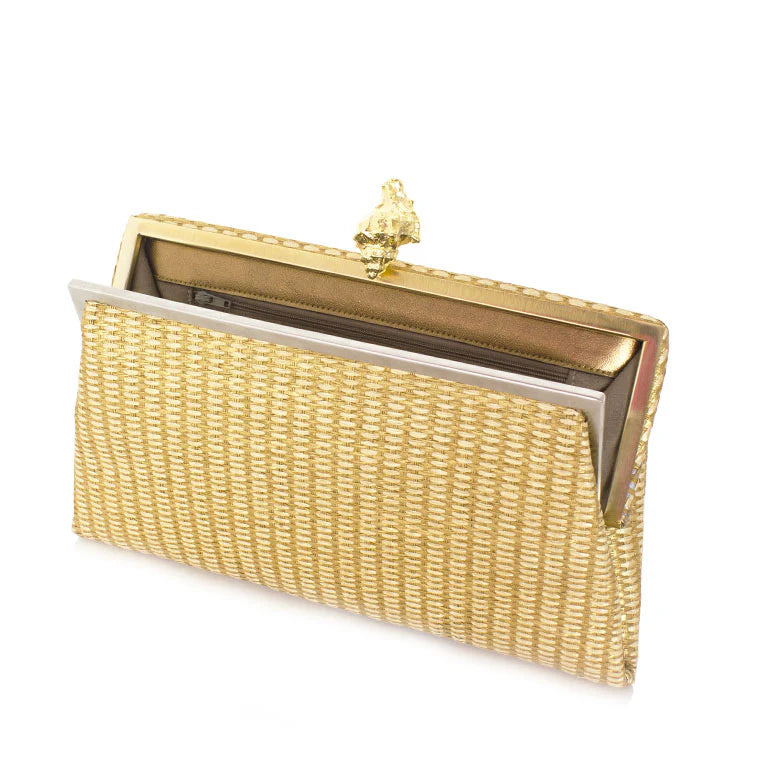 MUREX GOLD STRAW GRACE CLUTCH