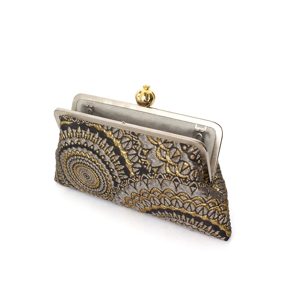 POMEGRANATE ON SUNBURST BROCADE CLASSIC BAG