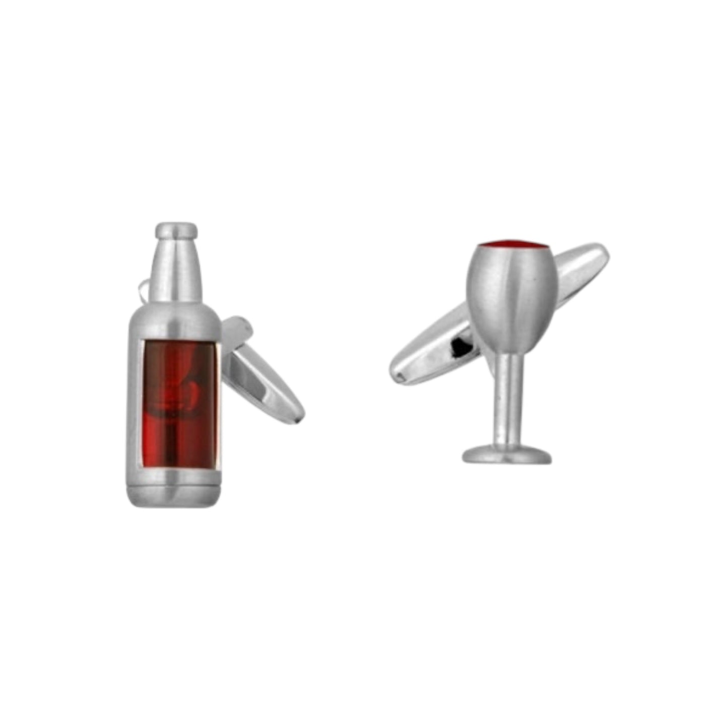 RED WINE BOTTLE/GLASS CUFFLINKS
