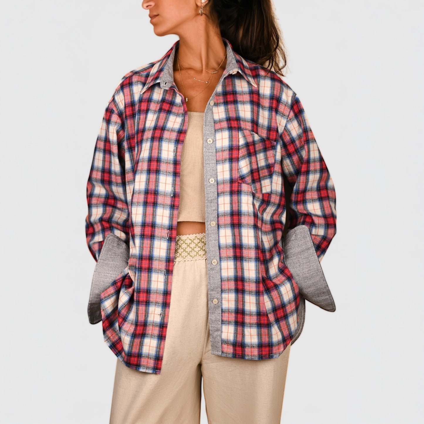 CRIMSON GRID SHIRT