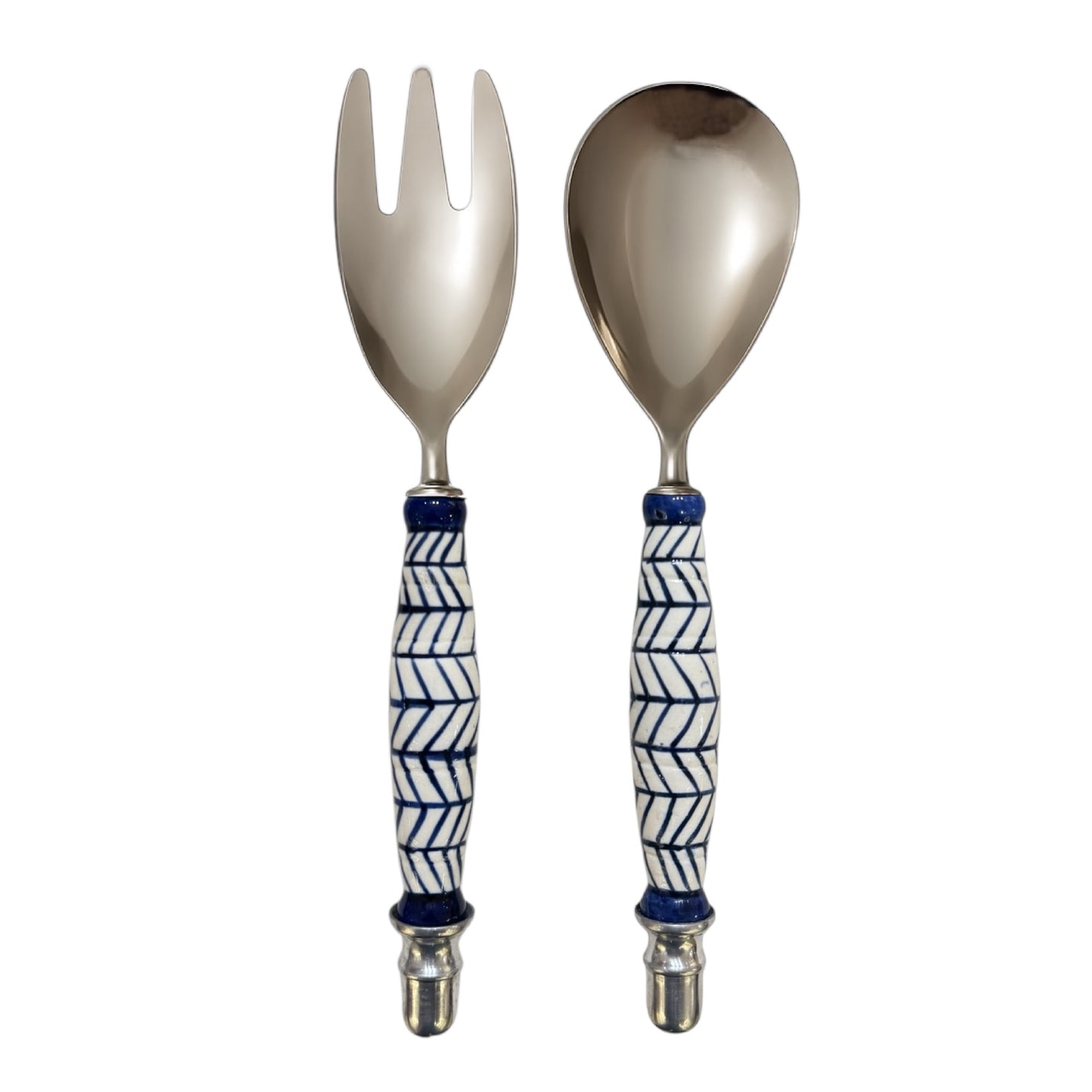 BLUE GEOMETRIC SALAD SET