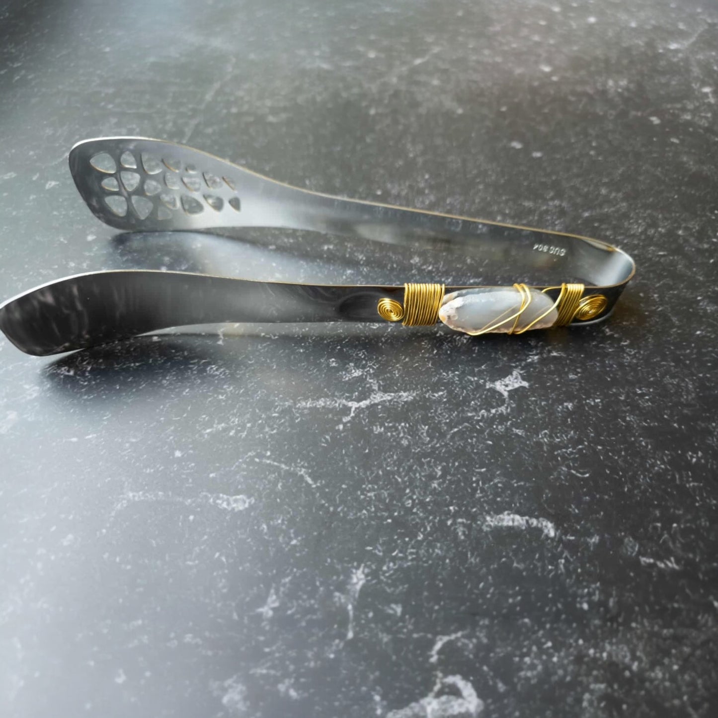 MEAT TONG WITH AGATE