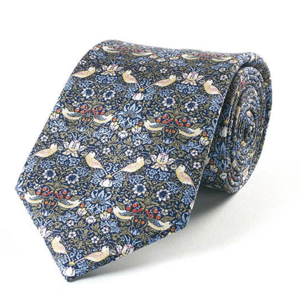 MORRIS STRAWBEEY THIEF BLUE SILK TIE