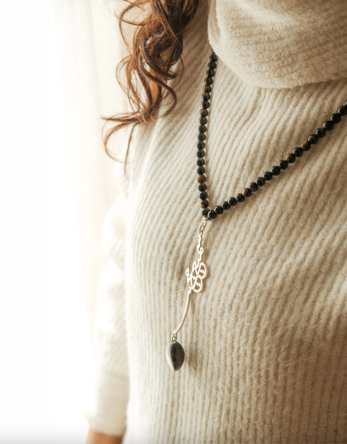 SAMEE MUJEEB OBSIDIAN ROSARY