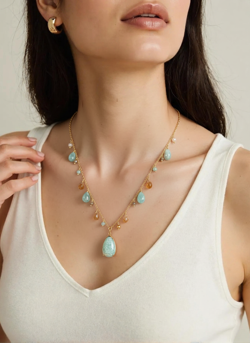 SEAFOAM CASCADE NECKLACE