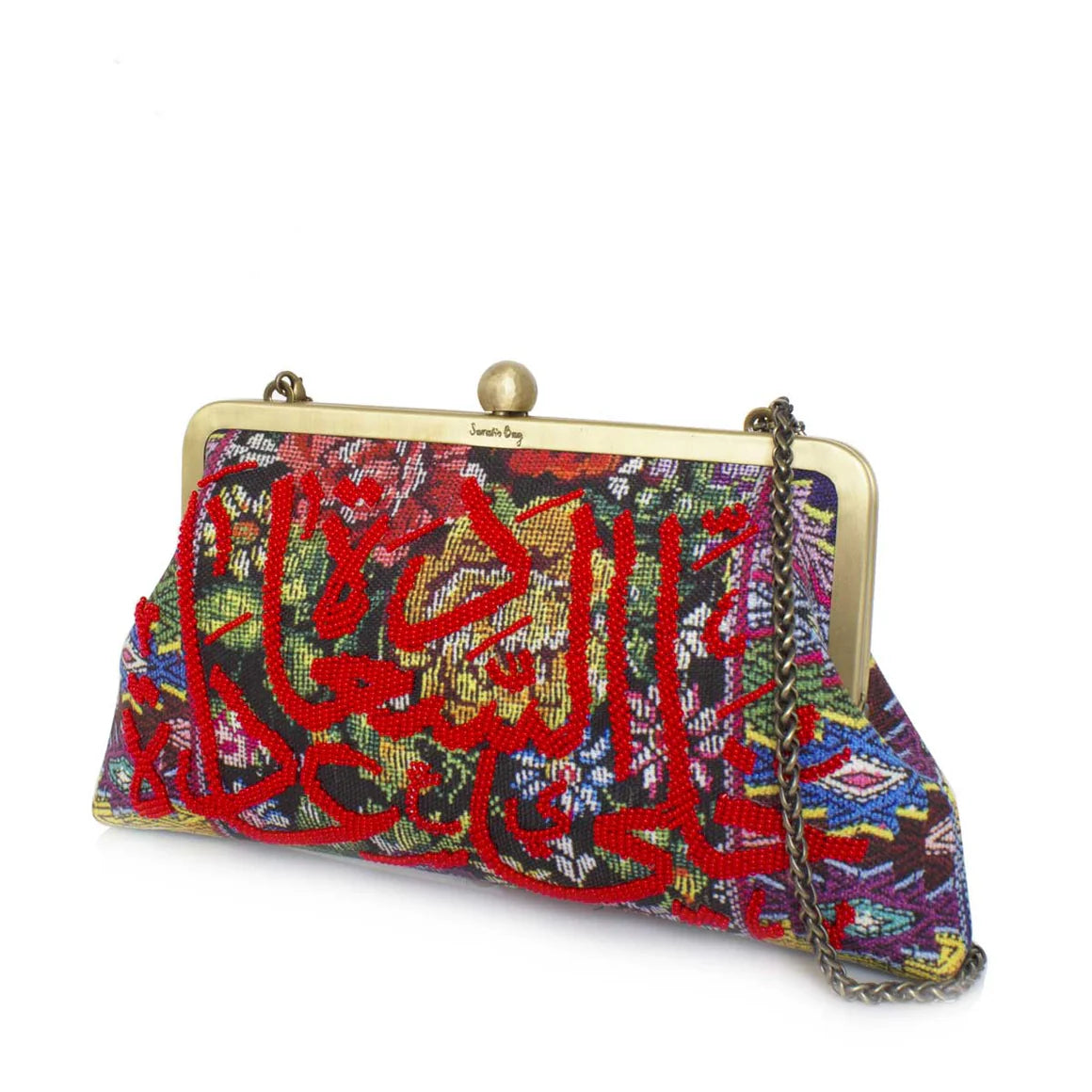 HAPPINESS RED ON MEXICAN FLORAL CLASSIC BAG