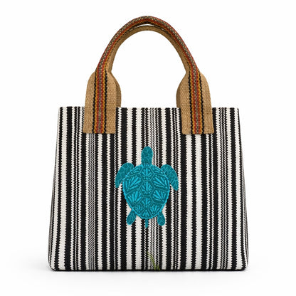 TURTLE TOTE BAG IN BLACK