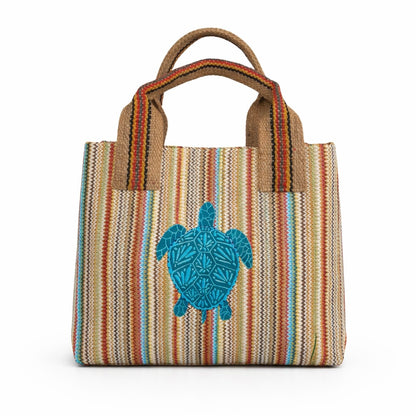 TURTLE TOTE BAG IN BEIGE