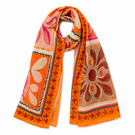 ORANGE SORRENTO BLOOM SCARF