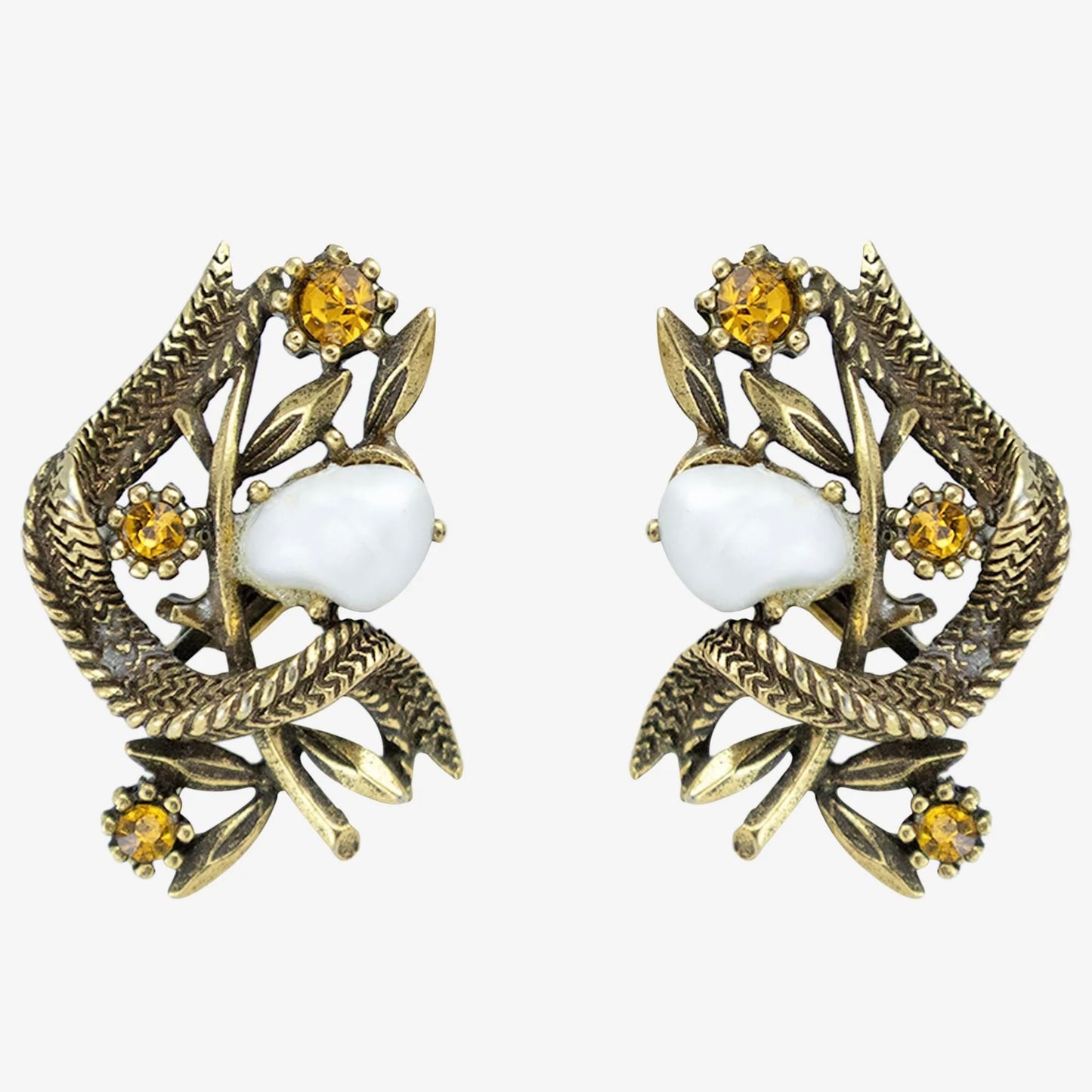 FAUX BAROQUE PEARLS AND RHINESTONES