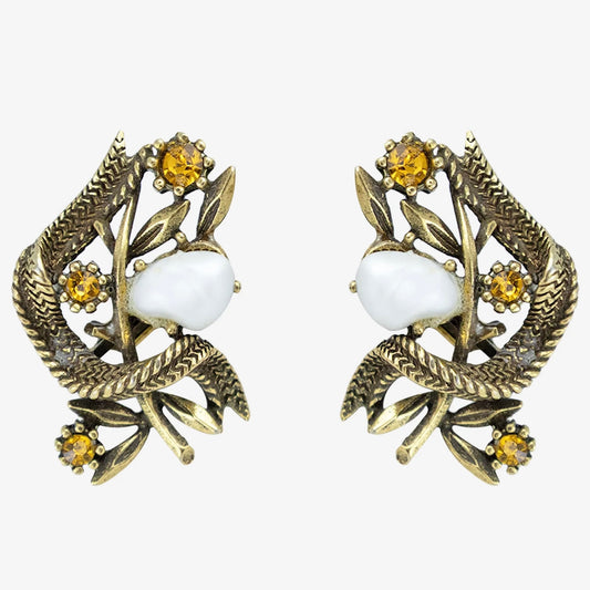 FAUX BAROQUE PEARLS AND RHINESTONES