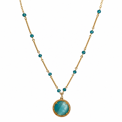 AZURE HALO BEADED PENDANT NECKLACE