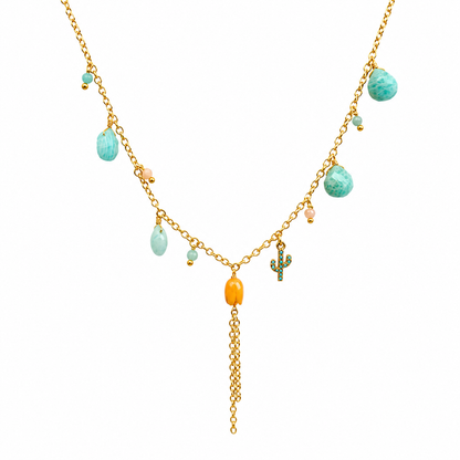 CORAL LOTUS NECKLACE