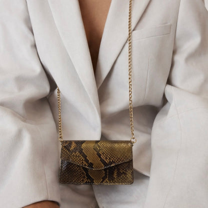 GILDED PYTHON ENVELOPE BAG