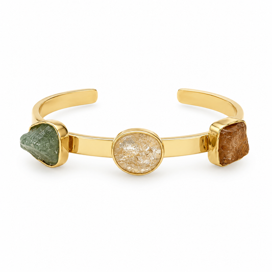 GOLDEN HARMONY TRIPLE STONE BANGLE