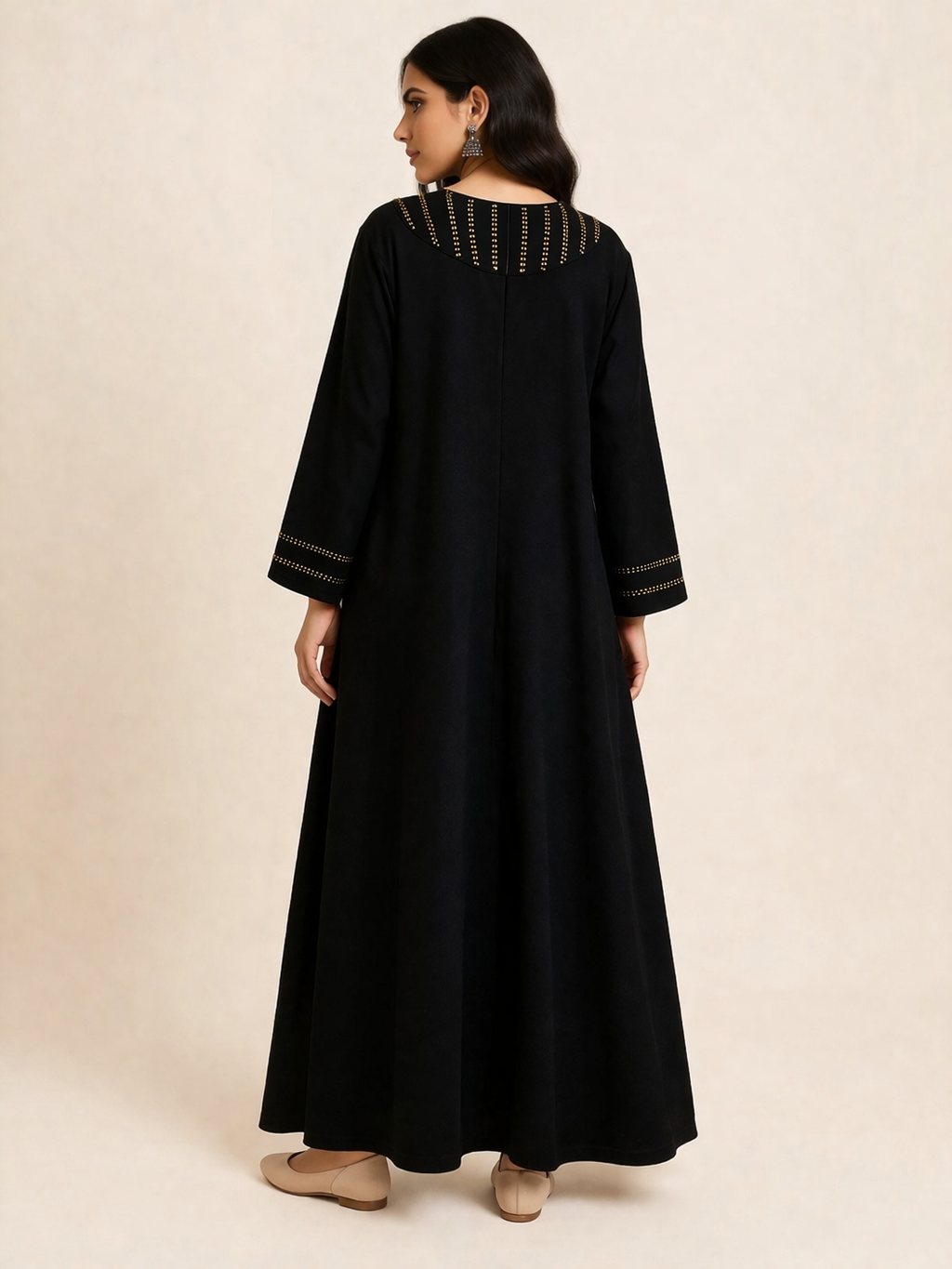 BLACK GALABEYA WITH EMBROIDERY