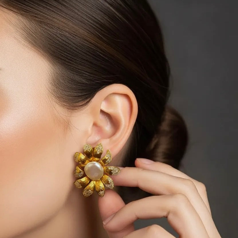 ANTIQUE FLOWER EARRINGS