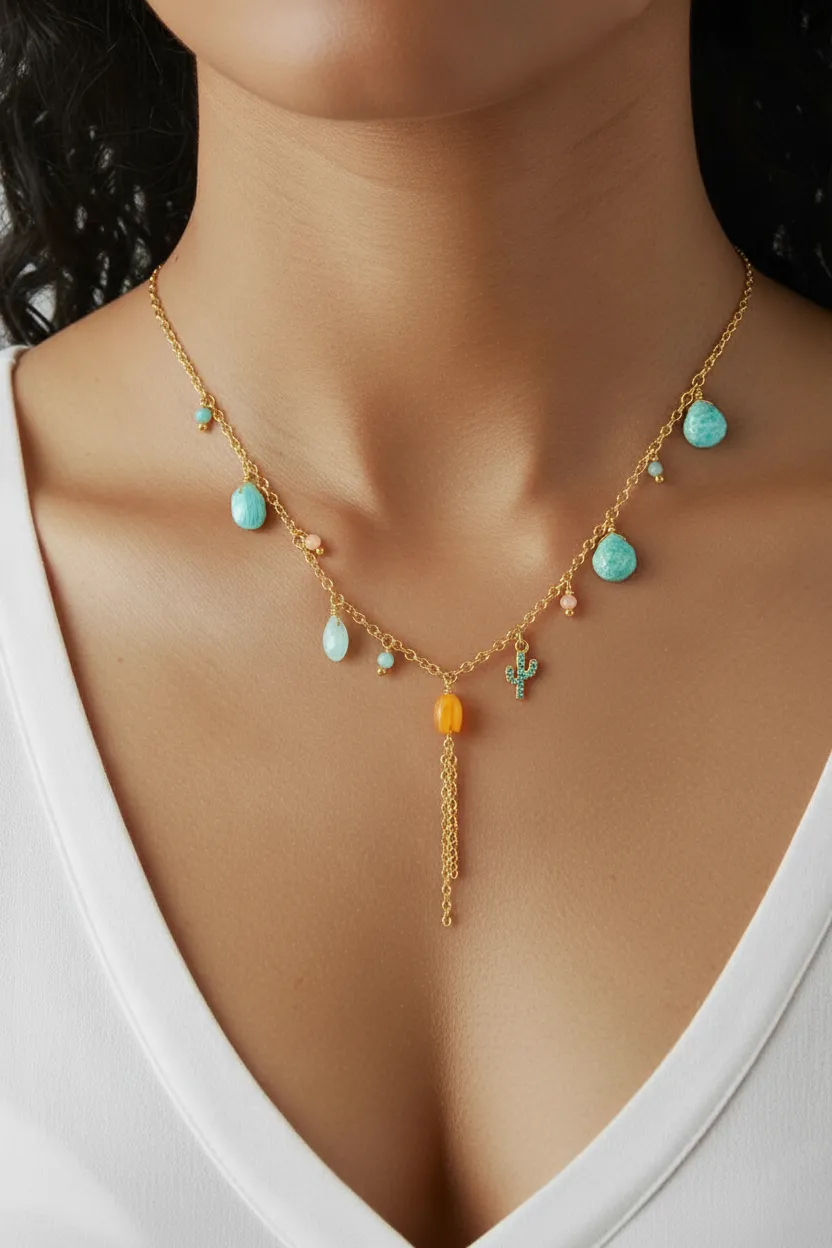 CORAL LOTUS NECKLACE