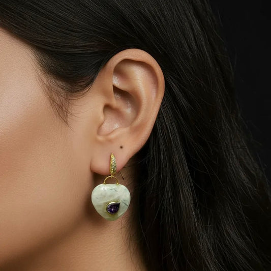 MOONSTONE HEART EARRINGS