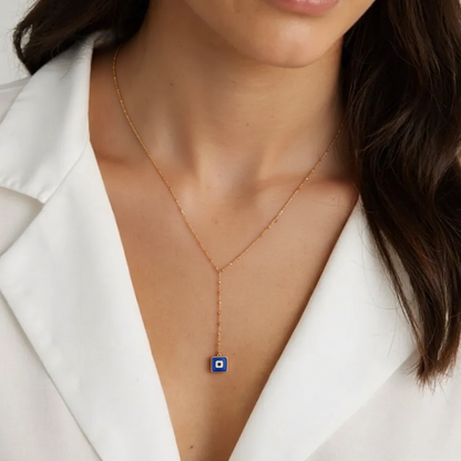 BLUE LARIAT NECKLACE