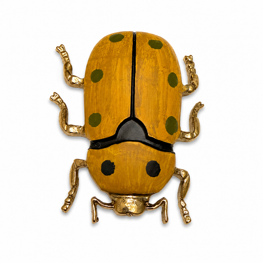 YELLOW SCARAB BROOCH