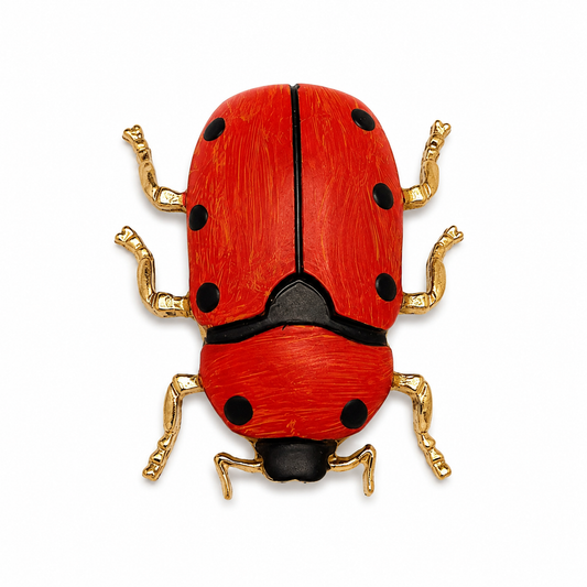 RED SCARAB BROOCH