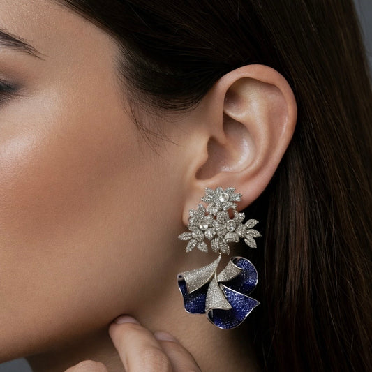 FLOWER SAPPHIRE EARRINGS
