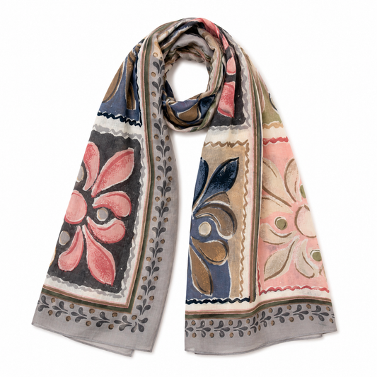 GREY SORRENTO BLOOM SCARF
