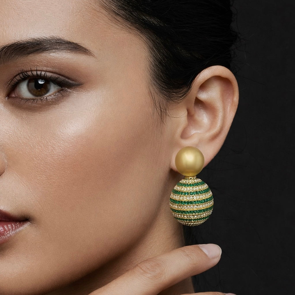 EMERALD ORBIT EARRINGS