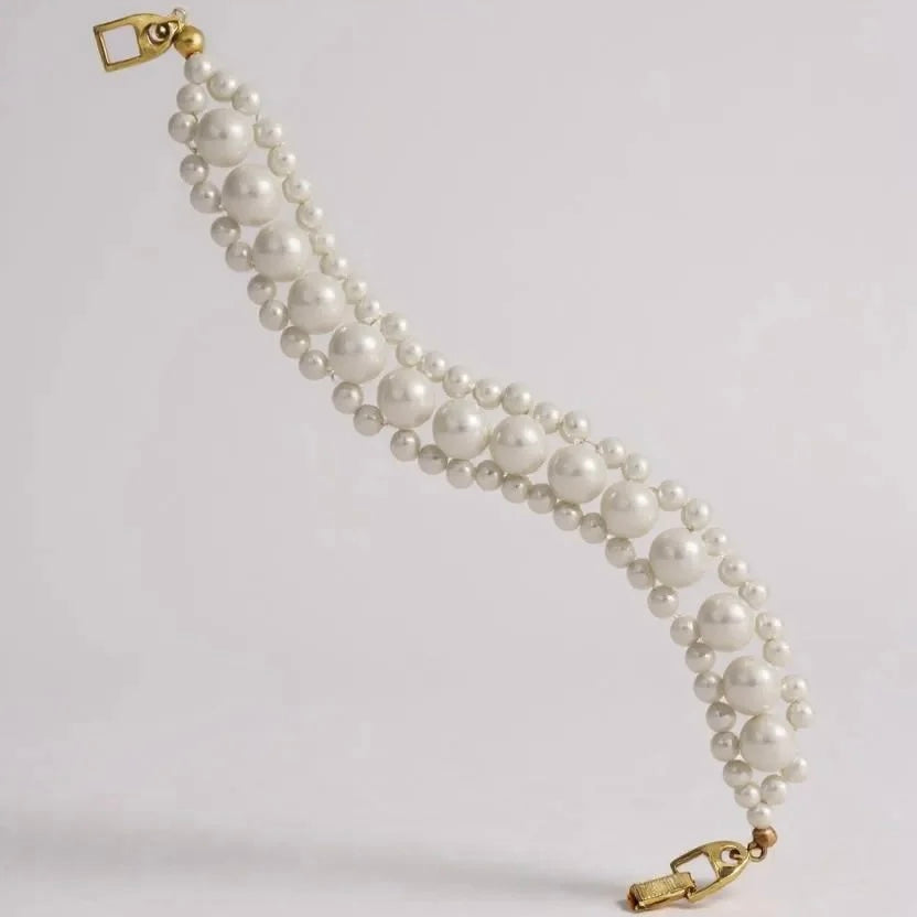 NAPIER WHITE FAUX PEARL BRACELET
