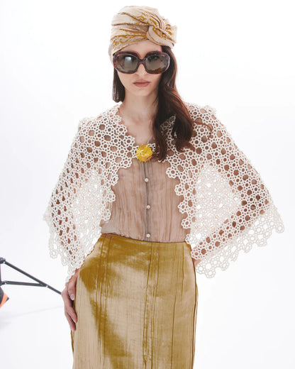 BLOSSOM CROCHET CAPE