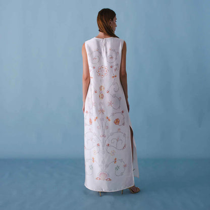 BEIGE SEASHELLS VANDA DRESS