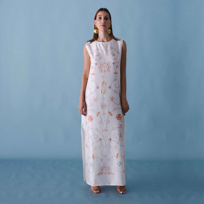 BEIGE SEASHELLS VANDA DRESS
