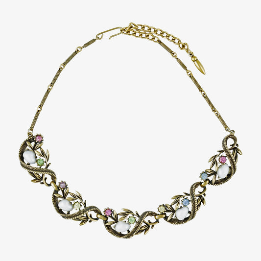 FAUX BAROQUE PEARLS AND MULTICOLOR RHINESTONES