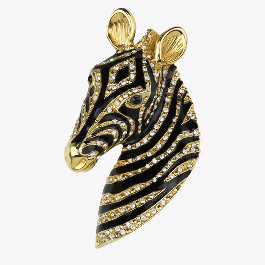 EXQUISITE CINER ZEBRA BUST PIN