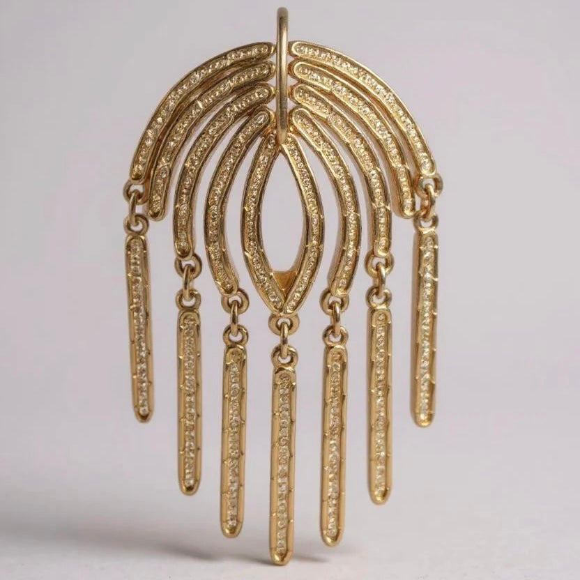 SARAH COVENTRY GOLD PLATED WILLOW DANGLE BROOCH