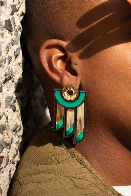 GREEN BALCONY EARRINGS