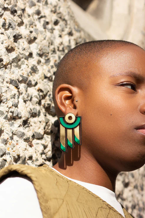 GREEN BALCONY EARRINGS