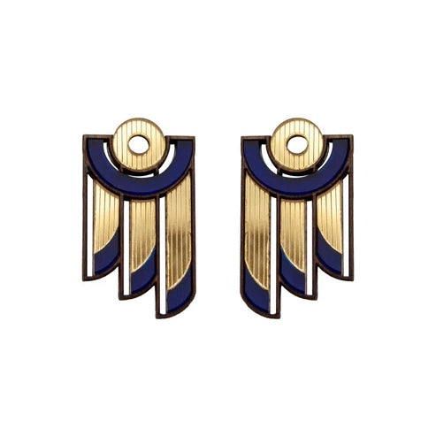 NAVY BLUE BALCONY EARRINGS