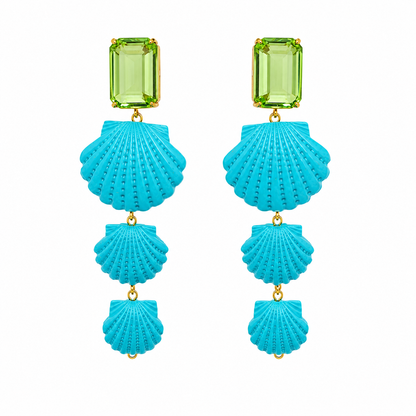 TURQUOISE SHELL DROP EARRINGS