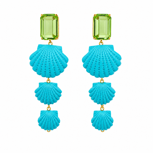 TURQUOISE SHELL DROP EARRINGS