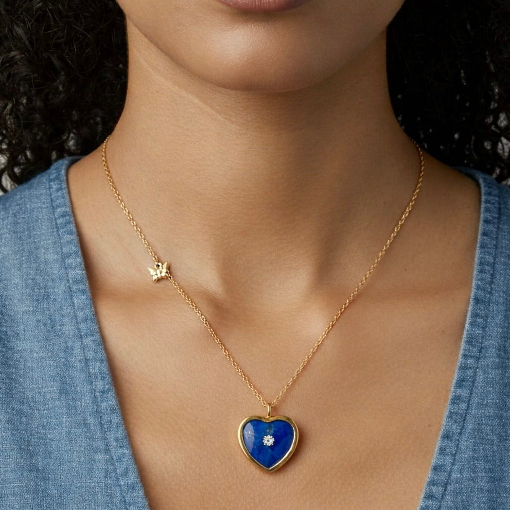 LAPIS HEART NECKLACE