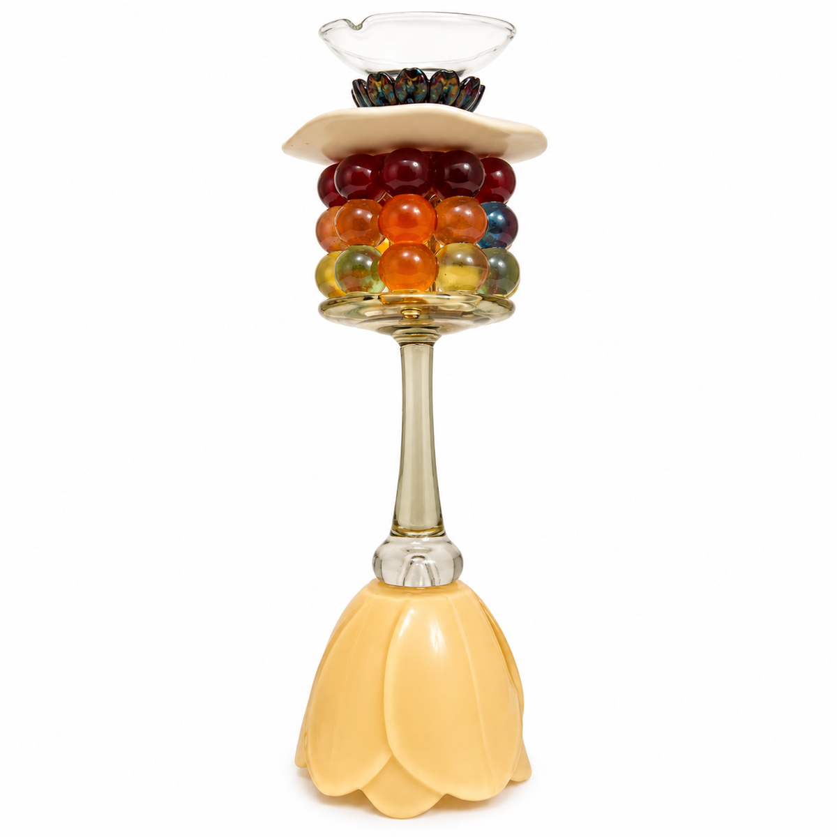 GOLDEN BEAD CANDLE HOLDER